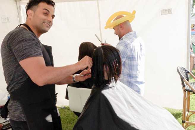 Free haircuts at Big Give event.