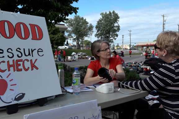 Free blood pressure check at a Big Give event.