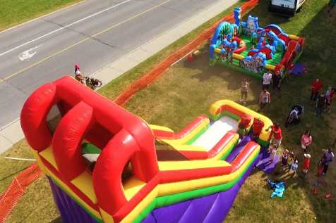 Bouncy castle slide at Big Give event.